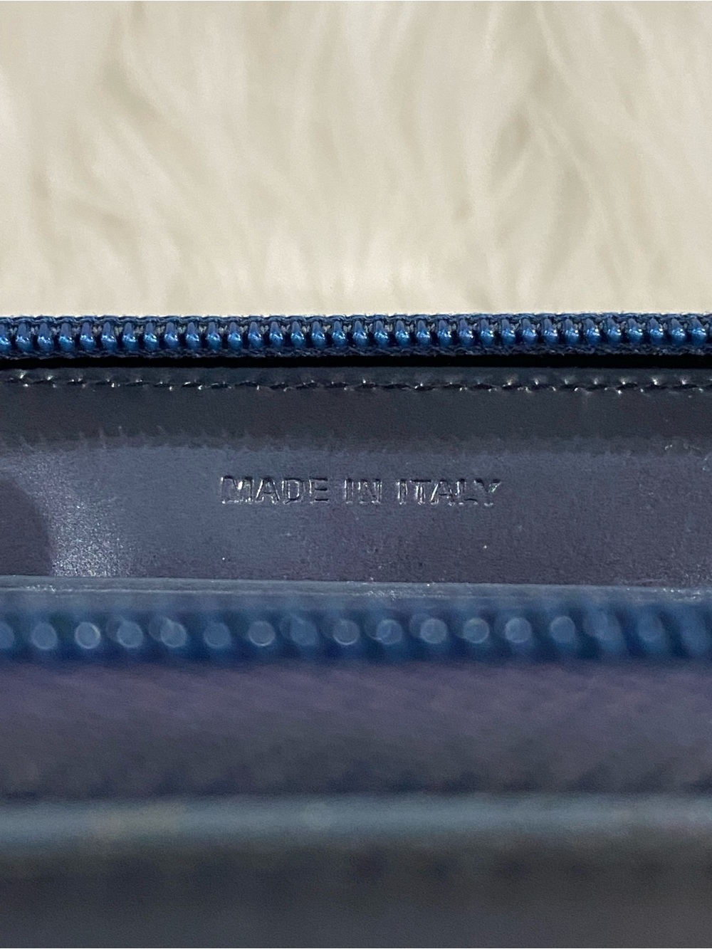 Prada Glossy Smokey Blue Zip Wallet - Picture 9 of 10